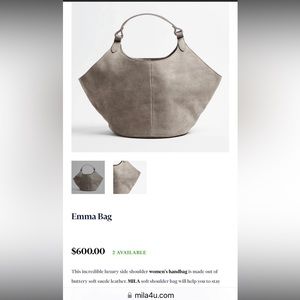 Brand new with tags MILA suede bag